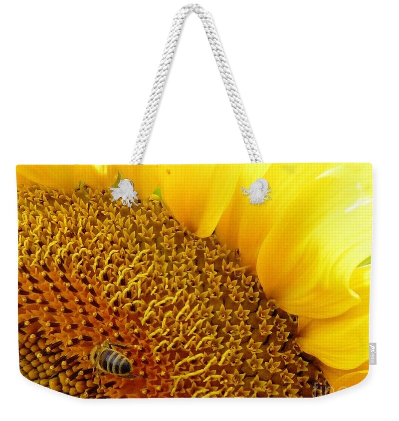 Bee Weekender Tote Bag featuring the photograph Bee Happy by Amalia Suruceanu
