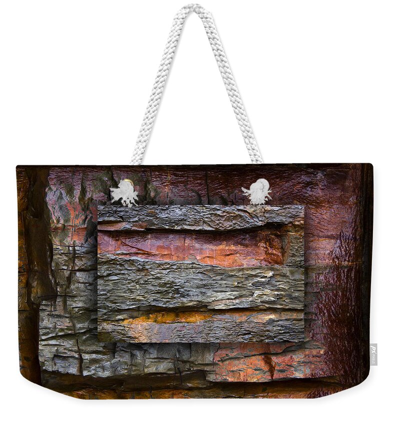 Bold Weekender Tote Bag featuring the photograph Between Tides Number 7 Square by Carol Leigh