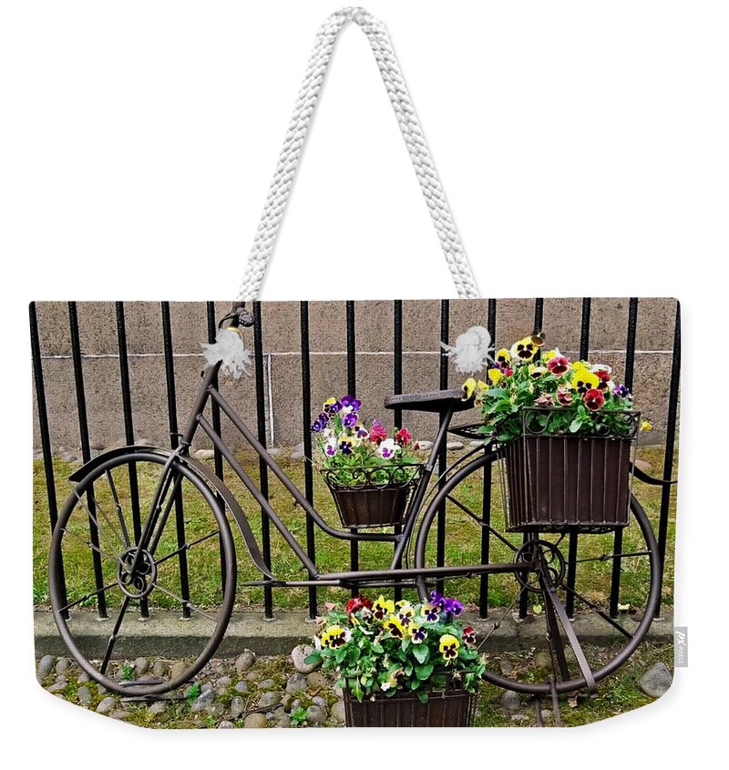 Massachusetts Weekender Tote Bag featuring the photograph Bicycle in Salem by Caroline Stella