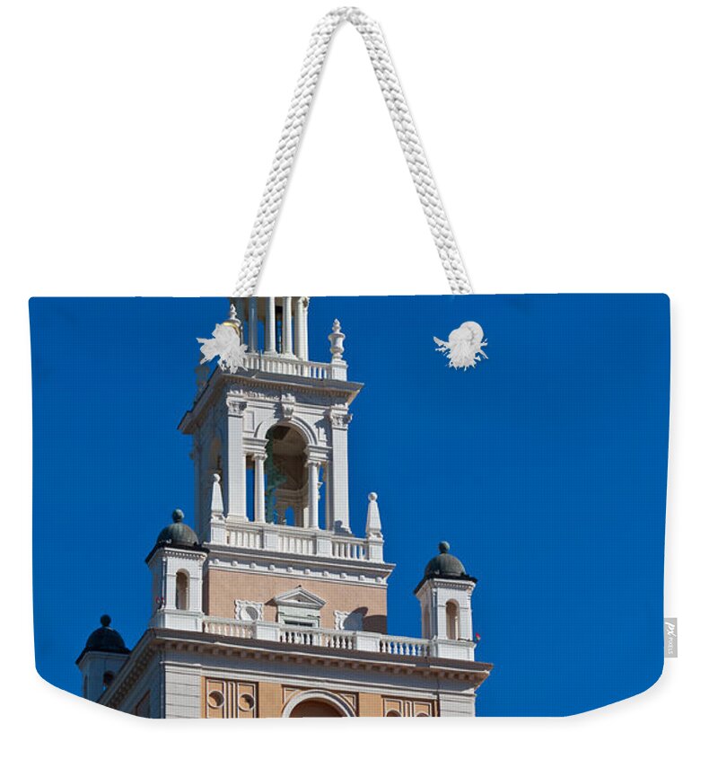 Biltmore Weekender Tote Bag featuring the photograph Coral Gables Biltmore Hotel Tower #1 by Ed Gleichman