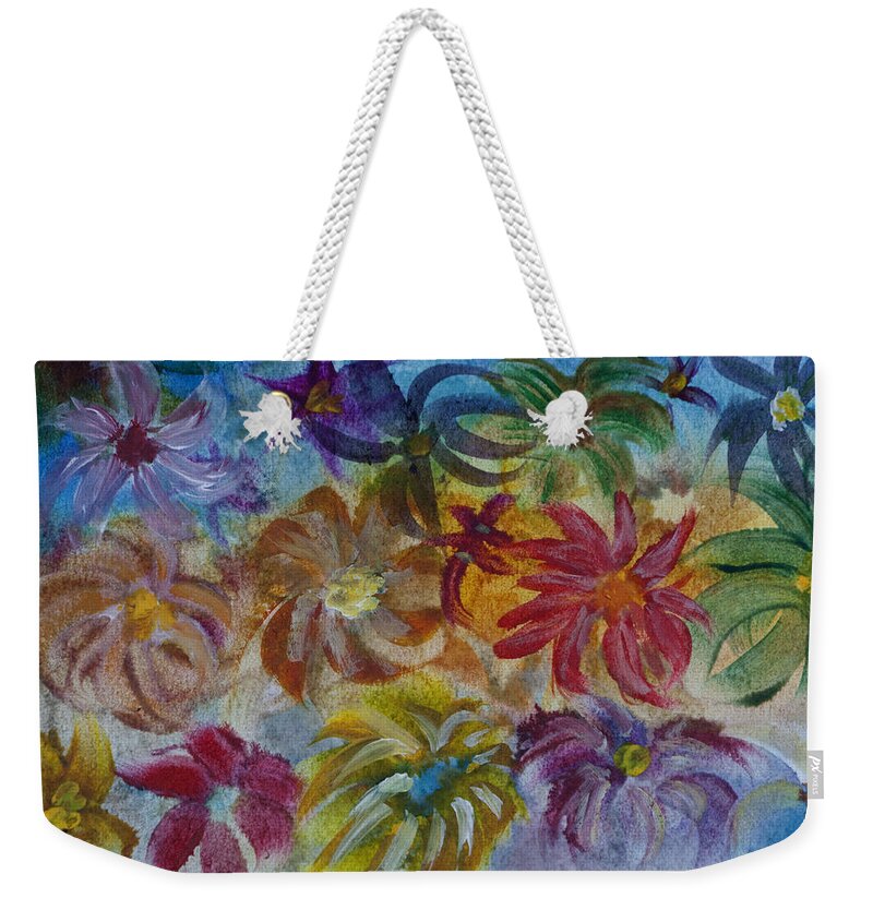 Flowers Weekender Tote Bag featuring the painting Blossoms by Donna Walsh