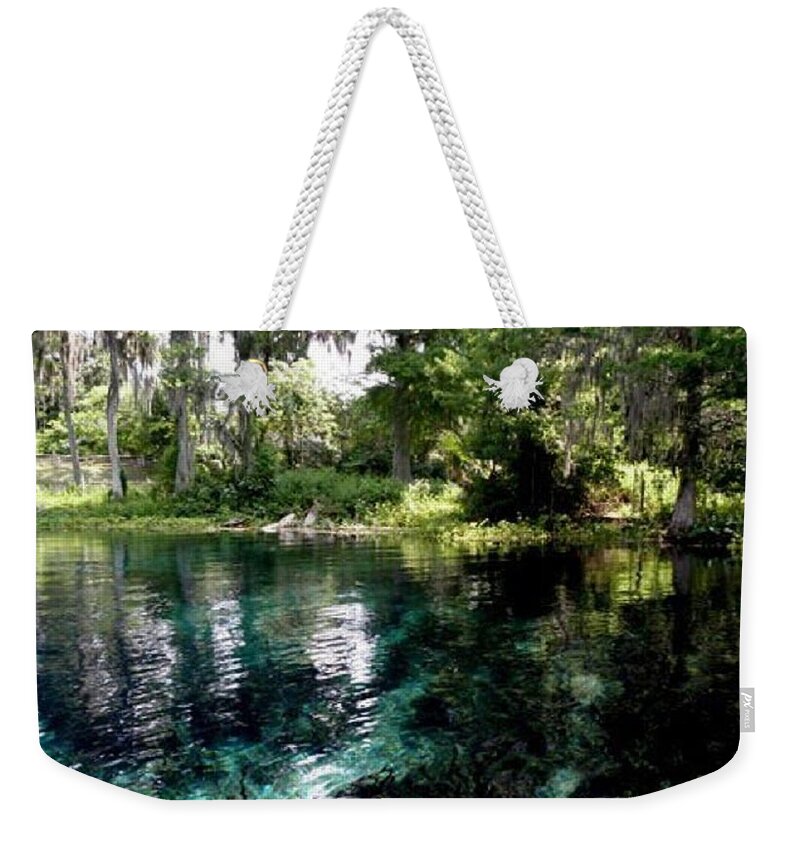 Blue Weekender Tote Bag featuring the photograph Blue Lagoon x3 by Kim Galluzzo