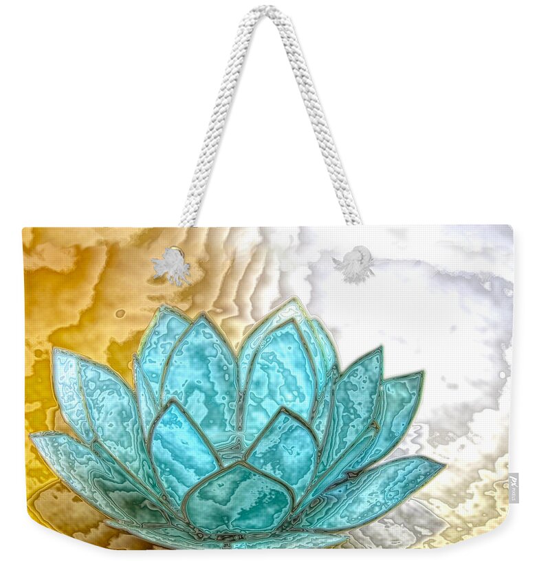 Blue Weekender Tote Bag featuring the photograph Blue Lotus by Diana Haronis