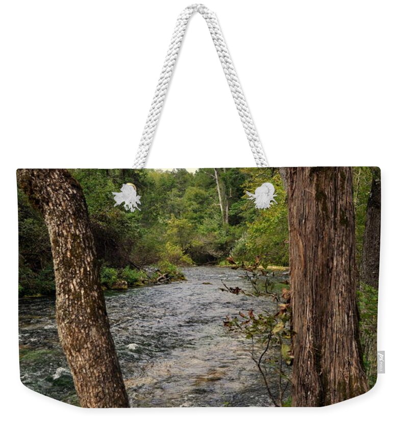 Stream Weekender Tote Bag featuring the photograph Blue Spring Branch by Marty Koch