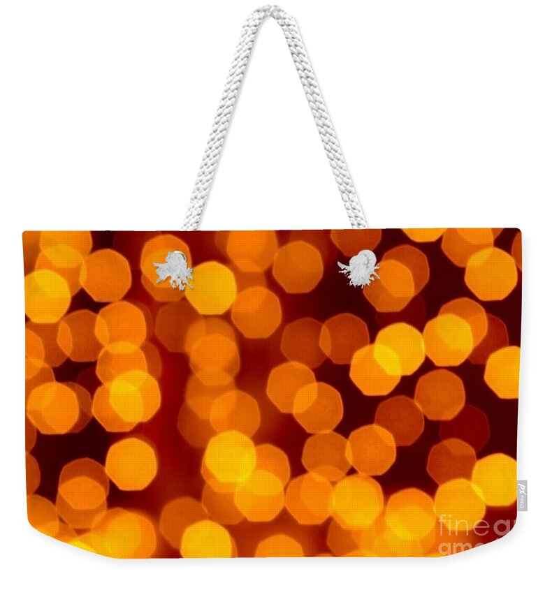 Abstract Weekender Tote Bag featuring the photograph Blurred Christmas Lights by Carlos Caetano