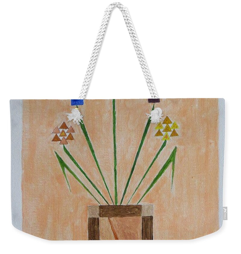 Geometry In Flowers Weekender Tote Bag featuring the painting Bouquet by Sonali Gangane