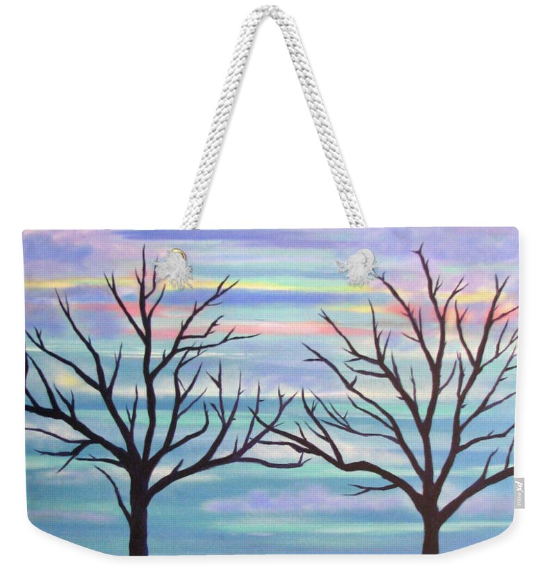 Trees Weekender Tote Bag featuring the painting Branching Out by Stacey Zimmerman