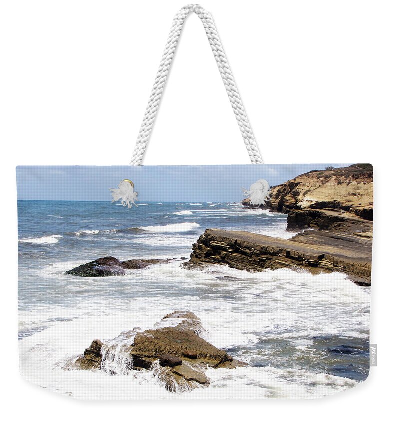 Pacific Ocean Weekender Tote Bag featuring the photograph Breakwaters At Point Loma by Cedric Hampton
