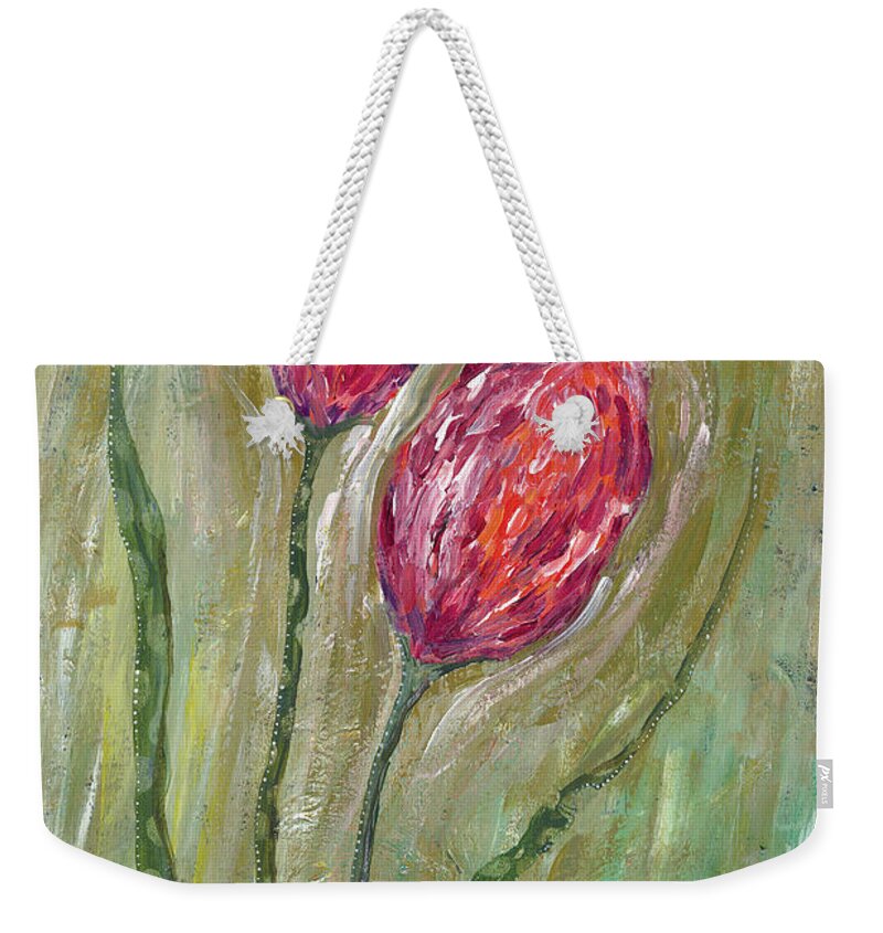 Floral Weekender Tote Bag featuring the painting Breath of Fresh Air by Tanielle Childers