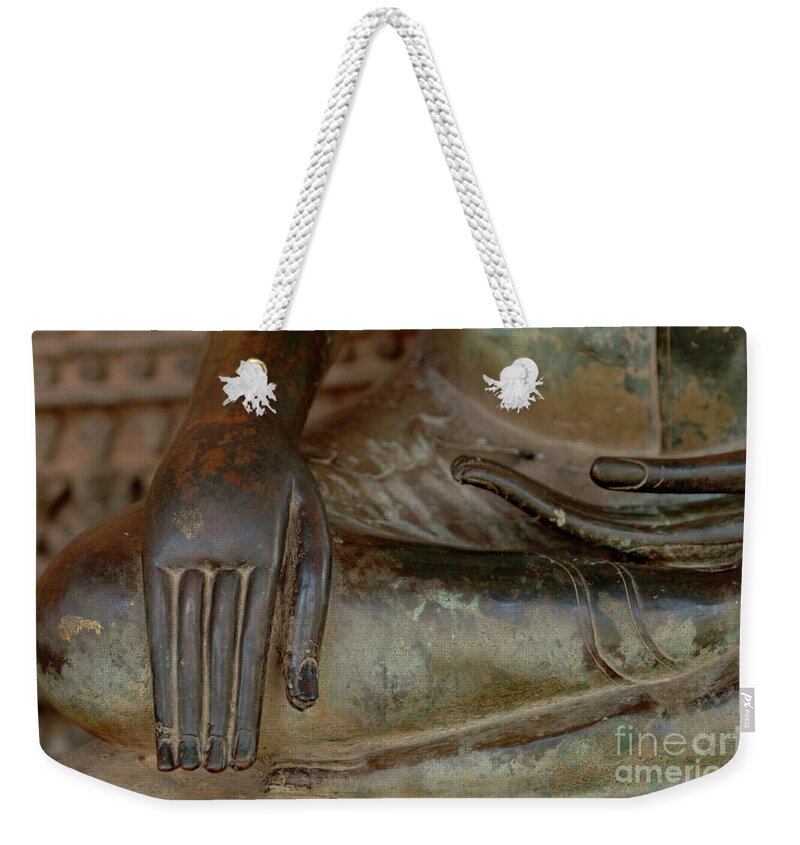 Detail Weekender Tote Bag featuring the photograph Buddha Hand Detail by Bob Christopher