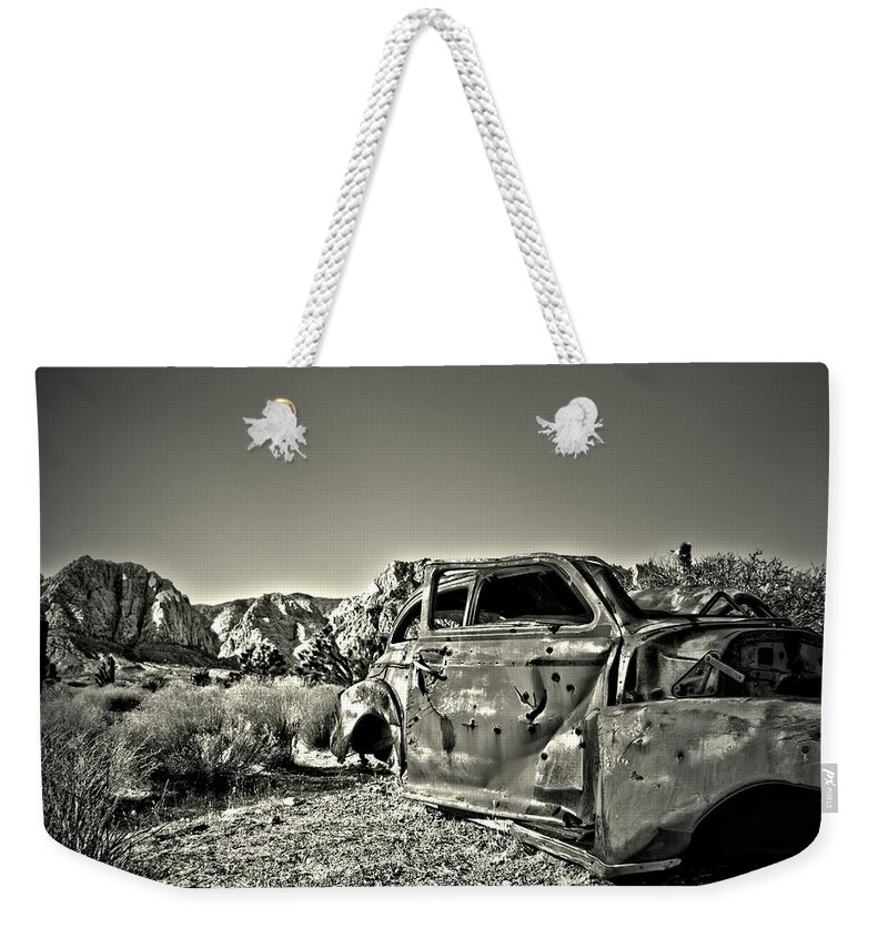 Chevy Weekender Tote Bag featuring the photograph Bullet Nights by Mark Ross