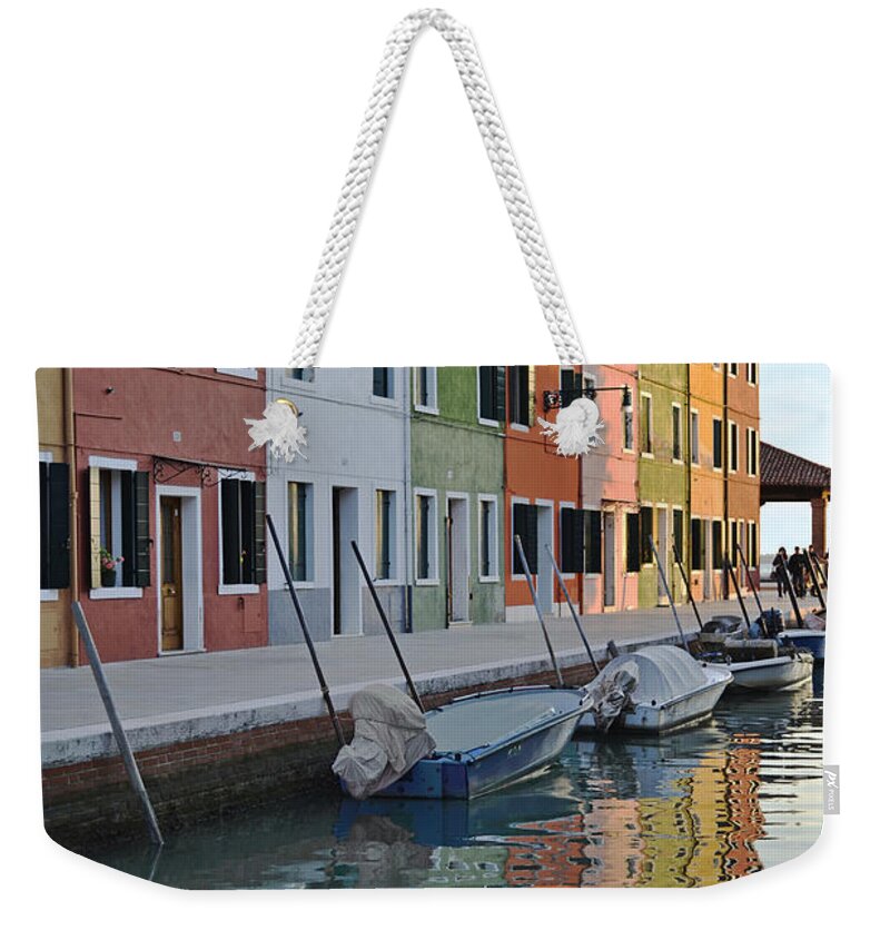 Burano Weekender Tote Bag featuring the photograph Burano Canal by Rebecca Margraf