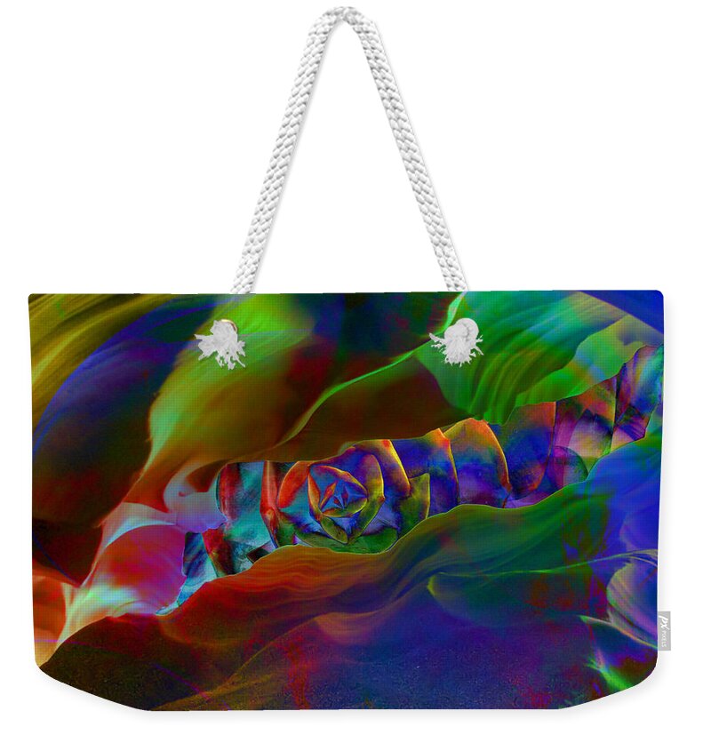 Abstract Weekender Tote Bag featuring the digital art Burrow by Barbara Berney