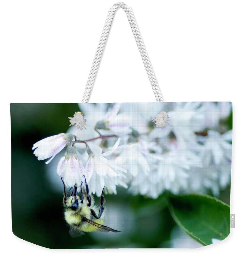 washington State Weekender Tote Bag featuring the photograph Busy Bee by Dan McManus