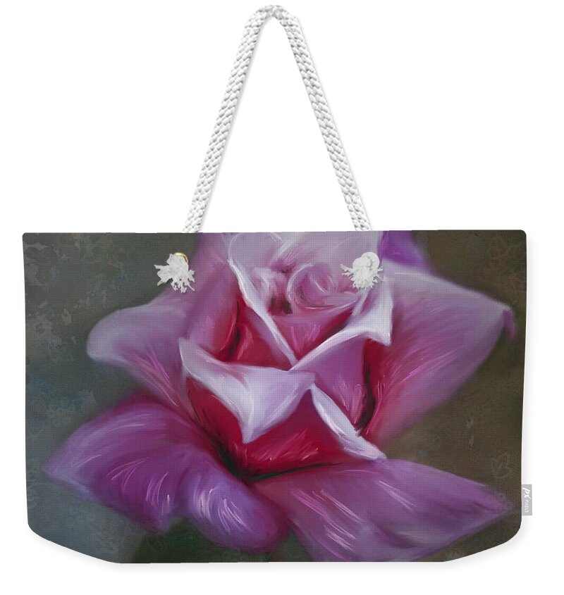 Rose Art Weekender Tote Bag featuring the painting By Any Other Name by Michelle Wrighton