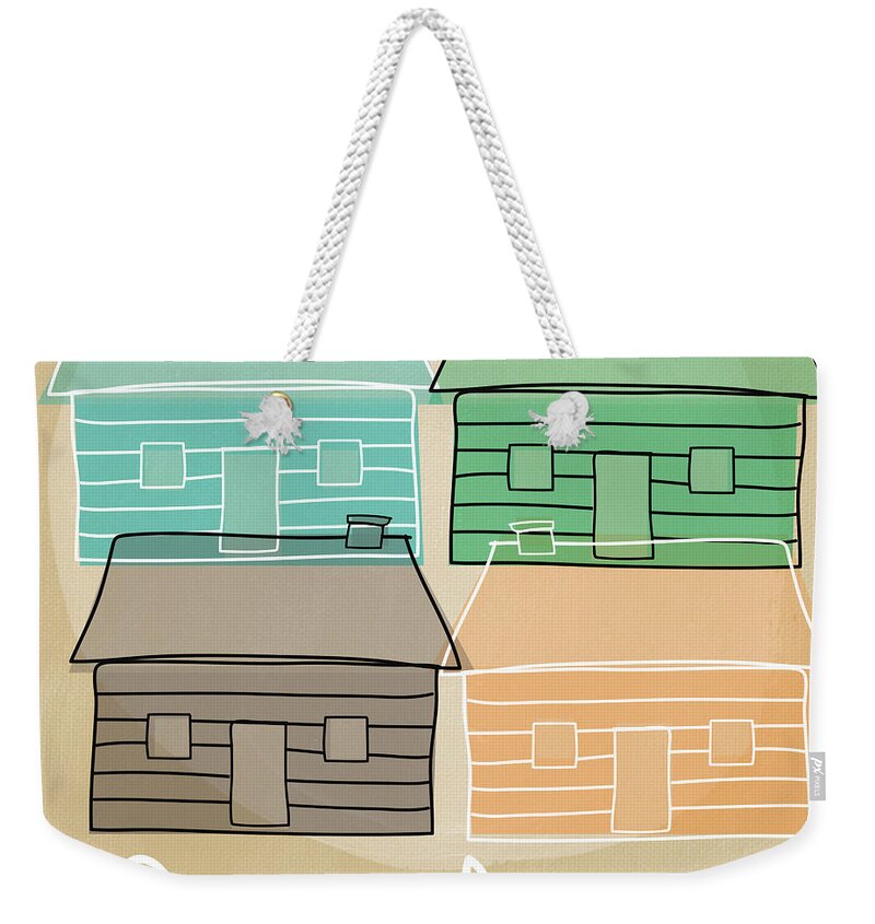 Cabin Weekender Tote Bag featuring the painting Cabin Fever by Linda Woods