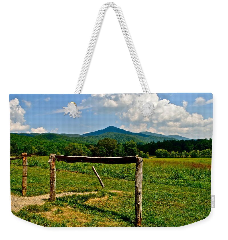 Smoky Mountains Weekender Tote Bag featuring the photograph Cades Cove SMNP by Frozen in Time Fine Art Photography