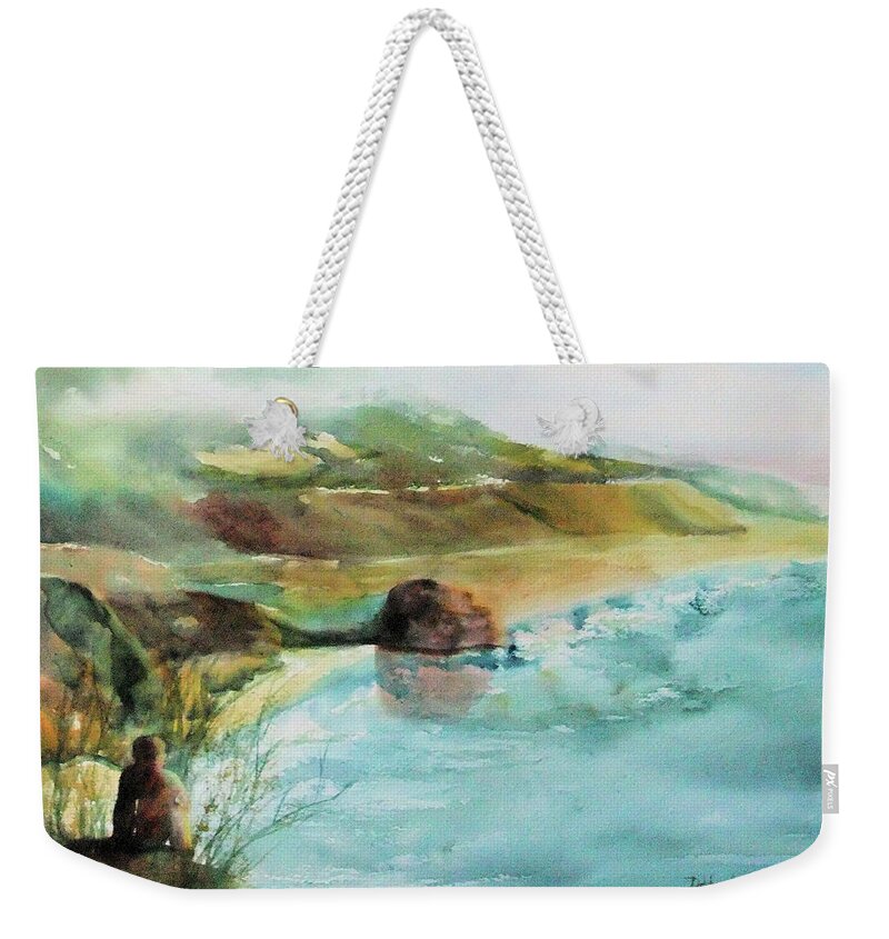 Watercolor Weekender Tote Bag featuring the painting California Dreaming by Debbie Lewis