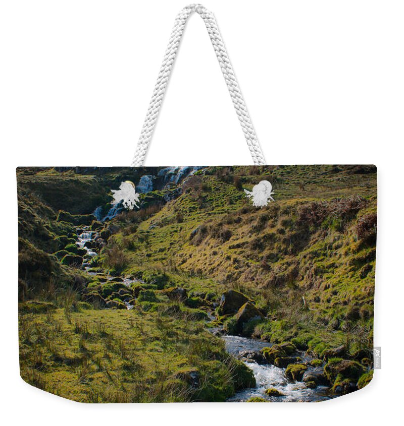 Chris Weekender Tote Bag featuring the photograph Calmness at the falls by Chris Boulton