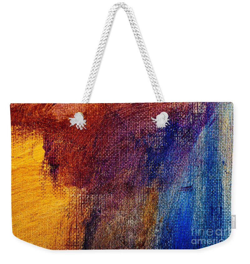 Kay Weekender Tote Bag featuring the painting Canvas colours by Simon Bratt