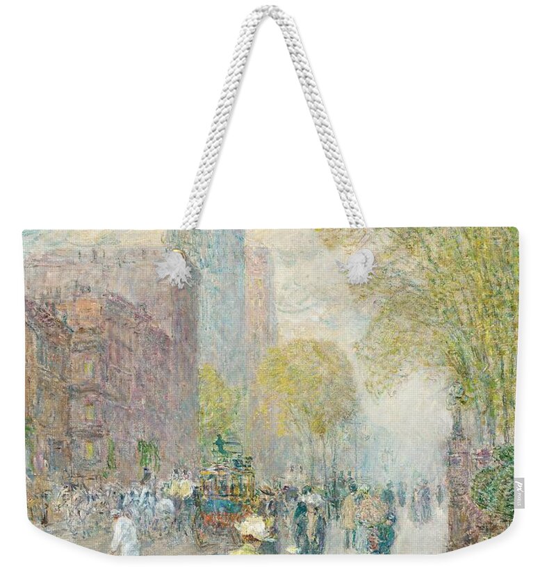 Cathedral Spires Weekender Tote Bag featuring the painting Cathedral Spires by Childe Hassam