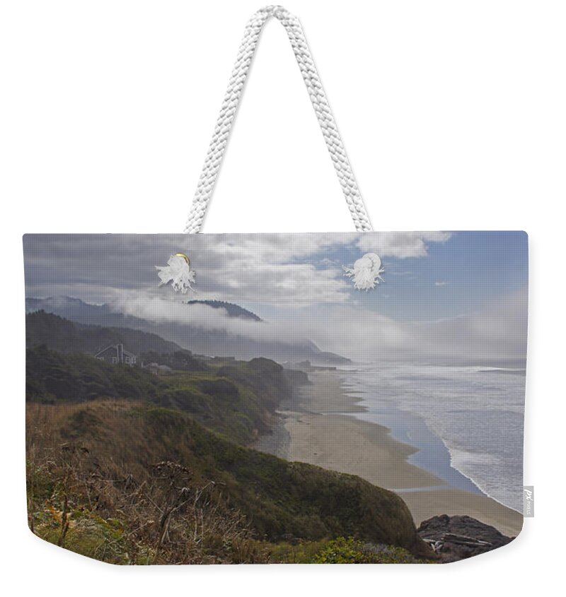 Oregon Weekender Tote Bag featuring the photograph Central Oregon Coast Vista by Mick Anderson