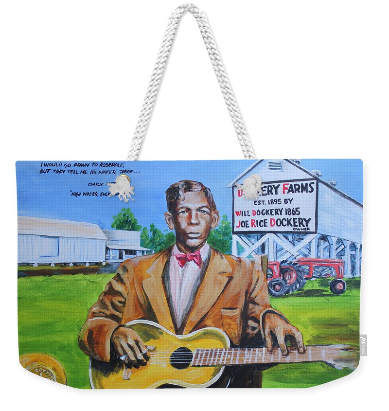 Charlie Patton Weekender Tote Bag featuring the painting Charlie Patton by Karl Wagner