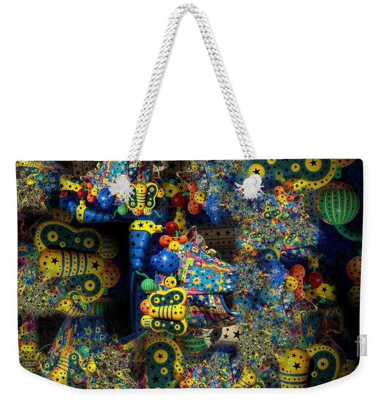 Abstract Weekender Tote Bag featuring the digital art Childs Play by Ron Bissett