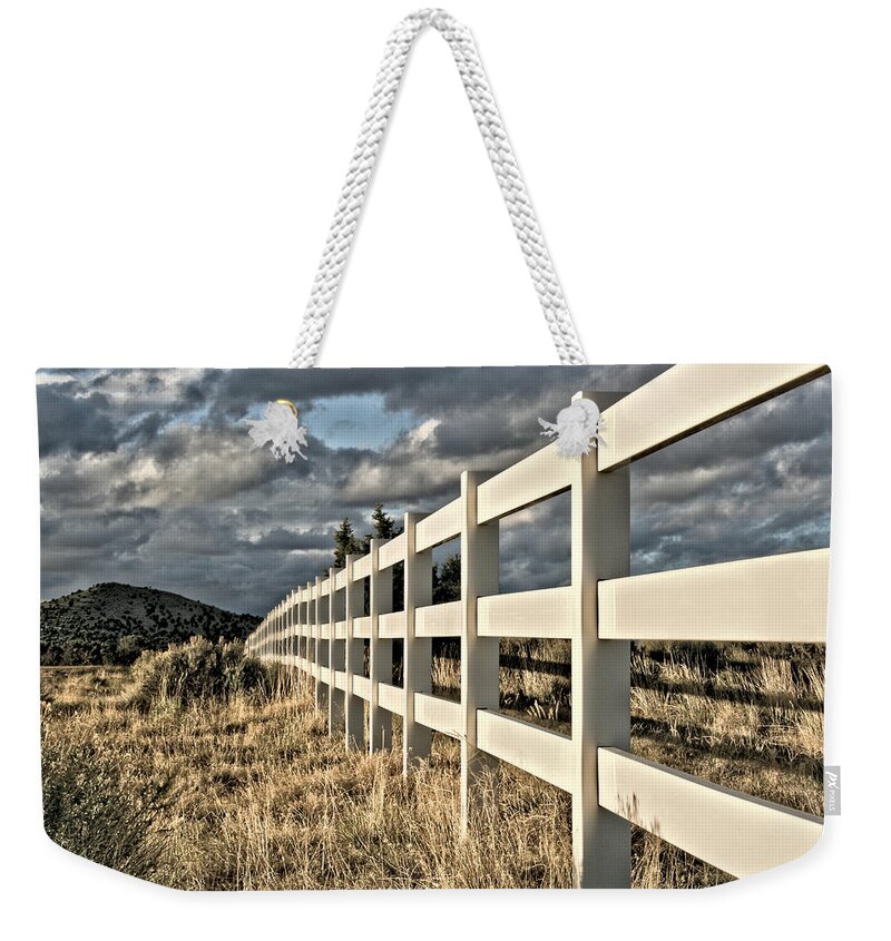 Fence Weekender Tote Bag featuring the photograph Choose A Side by Mark Ross