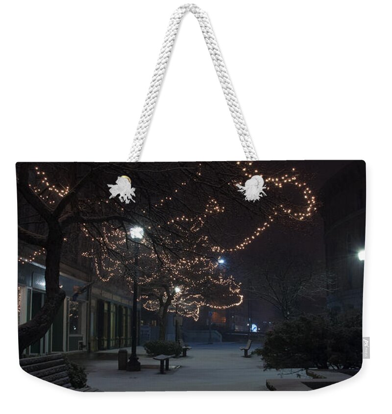 Snow Weekender Tote Bag featuring the photograph City Tranquility by Glenn Gordon