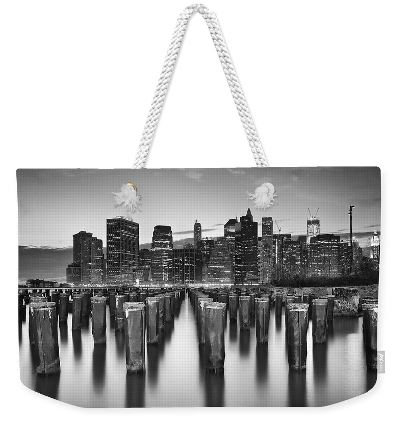 New York Weekender Tote Bag featuring the photograph City Zen by Evelina Kremsdorf