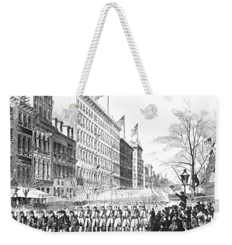 1861 Weekender Tote Bag featuring the photograph Civil War: Soldiers, 1861 by Granger