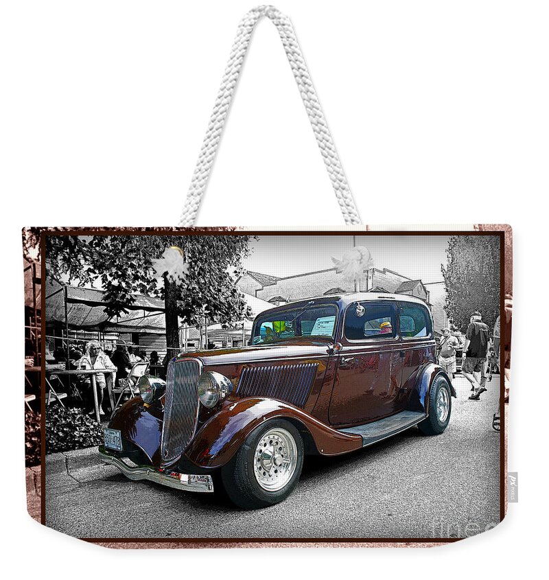 Old Cars Weekender Tote Bag featuring the photograph Classy Brown Ford by Randy Harris