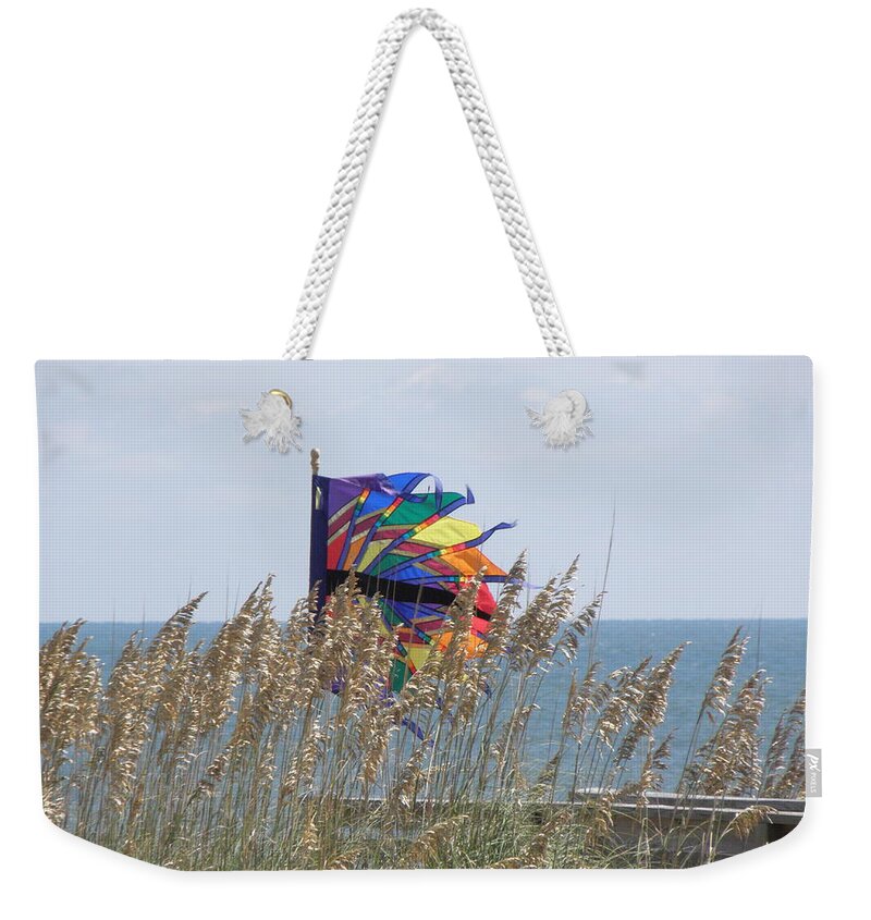Flag Weekender Tote Bag featuring the photograph Color And Wind by Kim Galluzzo