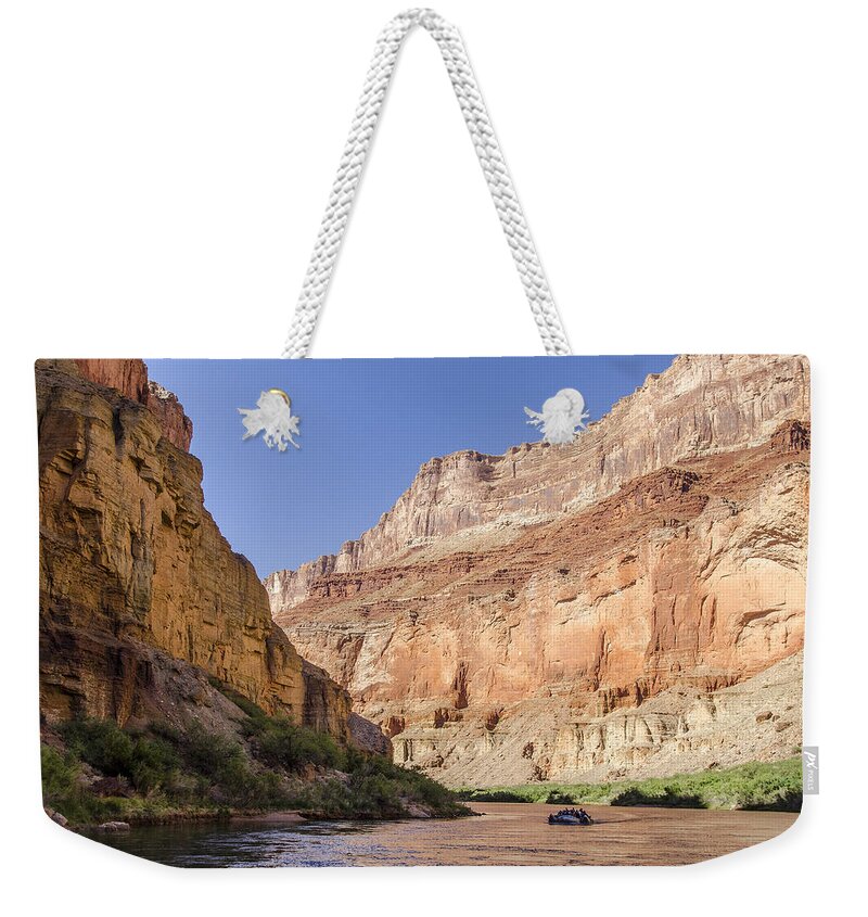Colorado River Weekender Tote Bag featuring the photograph Colorado river rafting by Steve Williams