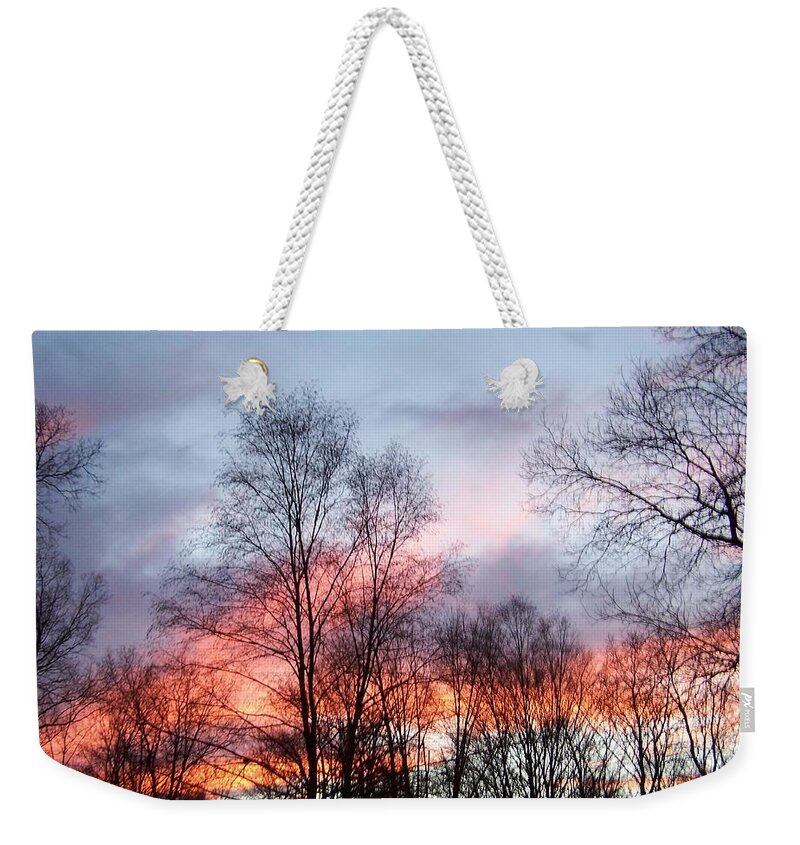 Sunset Weekender Tote Bag featuring the photograph Colors Of Sunset by Kim Galluzzo Wozniak