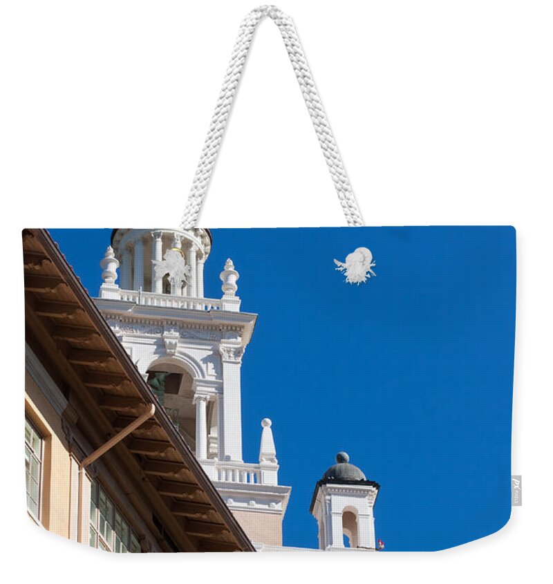 Biltmore Weekender Tote Bag featuring the photograph Coral Gables Biltmore Hotel Tower by Ed Gleichman