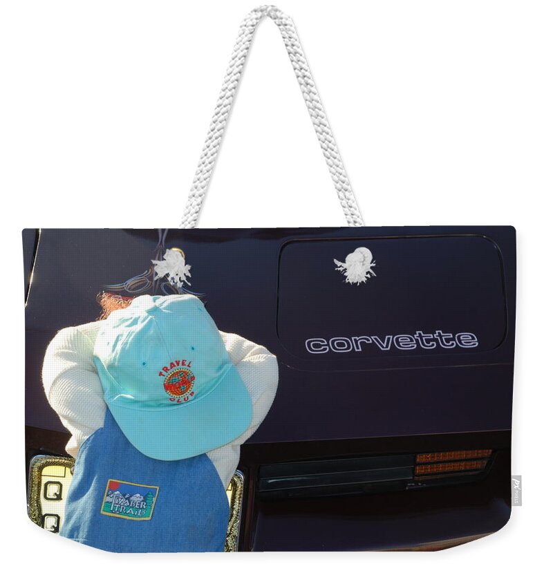 Corvette Weekender Tote Bag featuring the photograph Corvette Crier by Richard Bryce and Family
