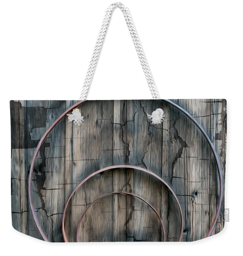 Country Weekender Tote Bag featuring the photograph Country Rings by Susan Candelario