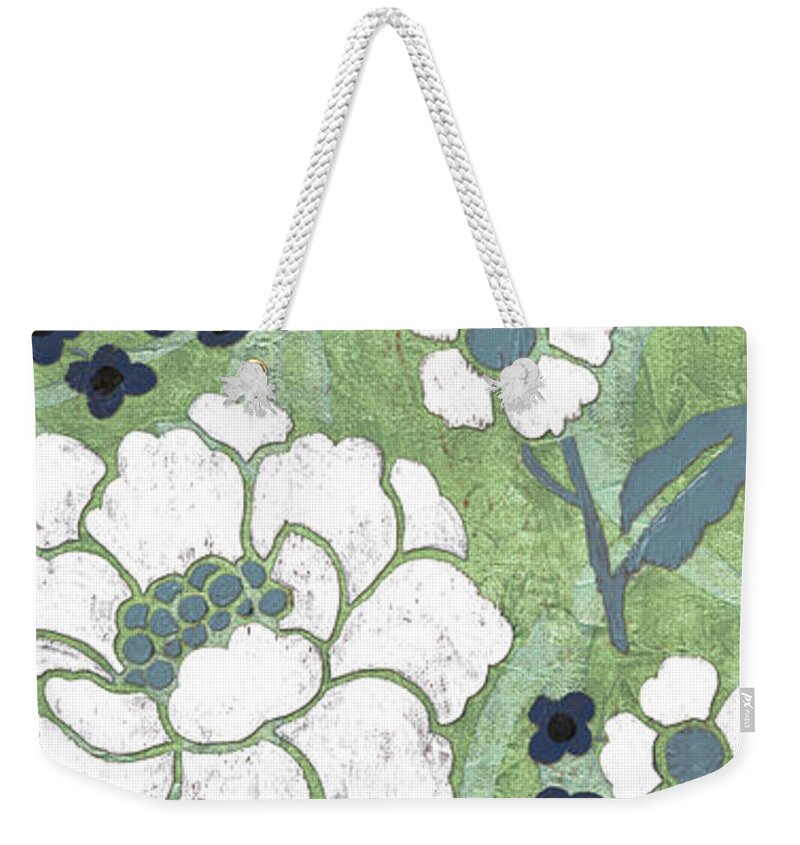 Floral Weekender Tote Bag featuring the painting Country Spa Floral 2 by Debbie DeWitt