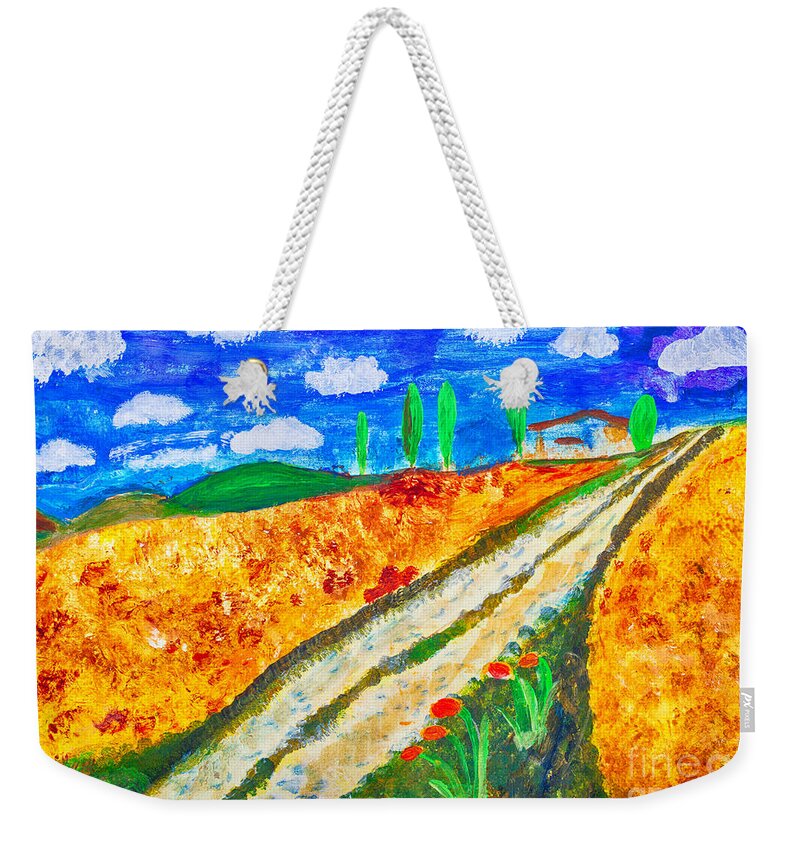 Art Weekender Tote Bag featuring the painting Country Tracks by Simon Bratt