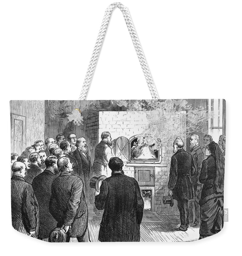 1876 Weekender Tote Bag featuring the photograph Cremation, 1876 by Granger