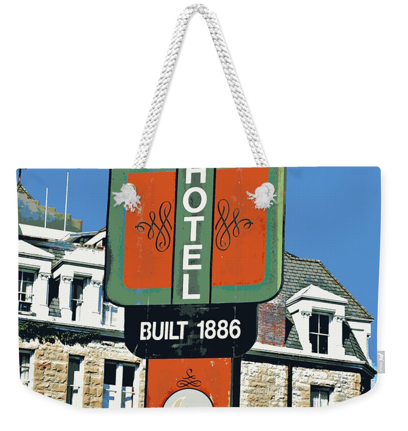 Signs Weekender Tote Bag featuring the photograph Crescent Hotel by Jo Sheehan