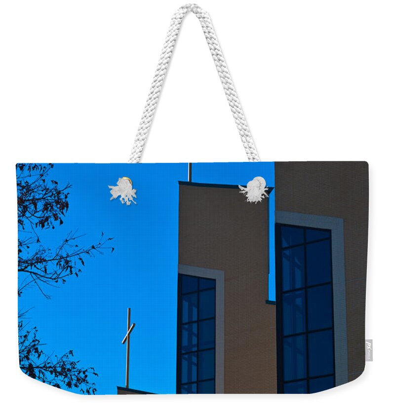 Church Weekender Tote Bag featuring the photograph Crosses of Livingway Church by Ed Gleichman