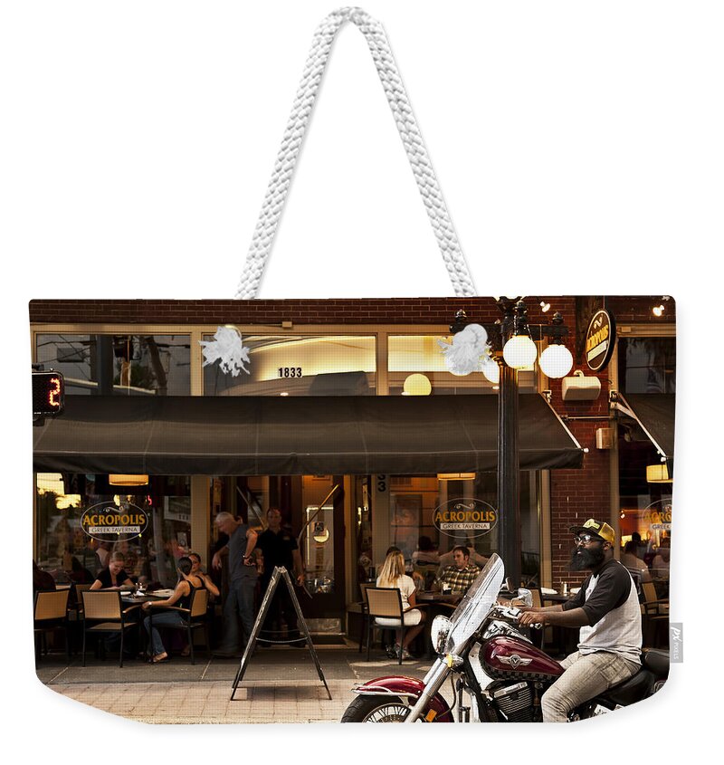 Street Scene Weekender Tote Bag featuring the photograph Crusin' Ybor by Steven Sparks