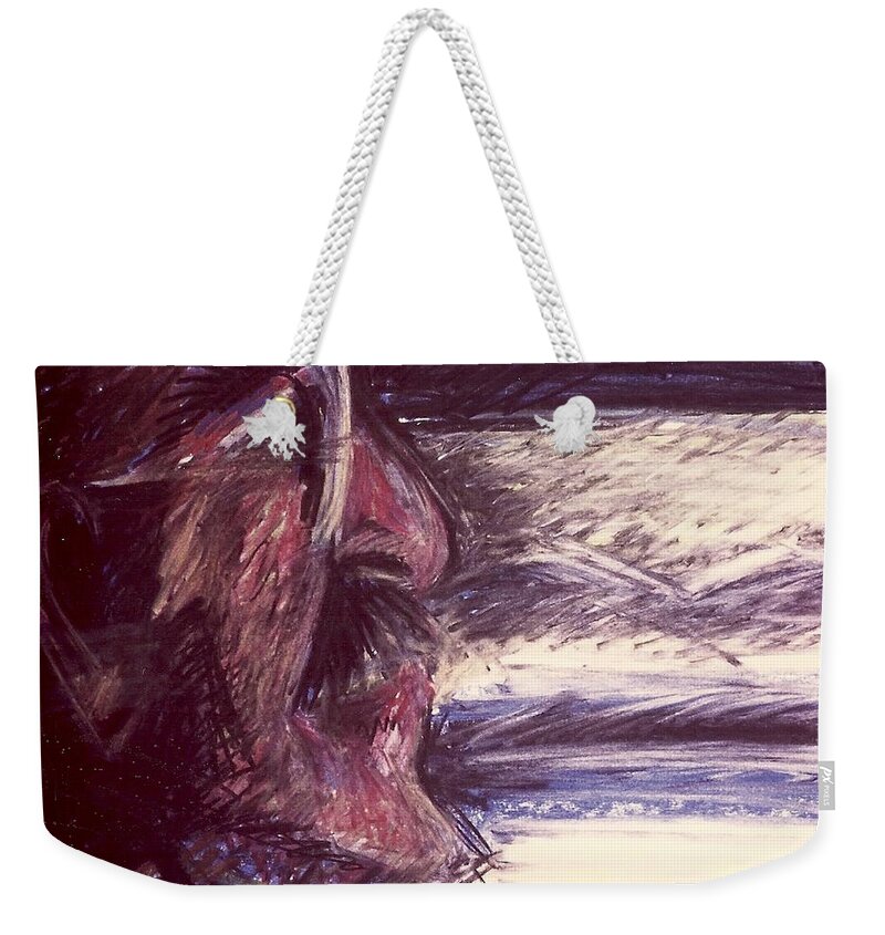 Dad Weekender Tote Bag featuring the mixed media Dad Driving by Carrie Maurer