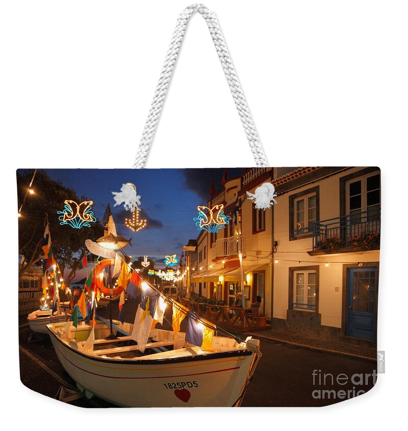 Portugal Weekender Tote Bag featuring the photograph Decorated fishing boats by Gaspar Avila
