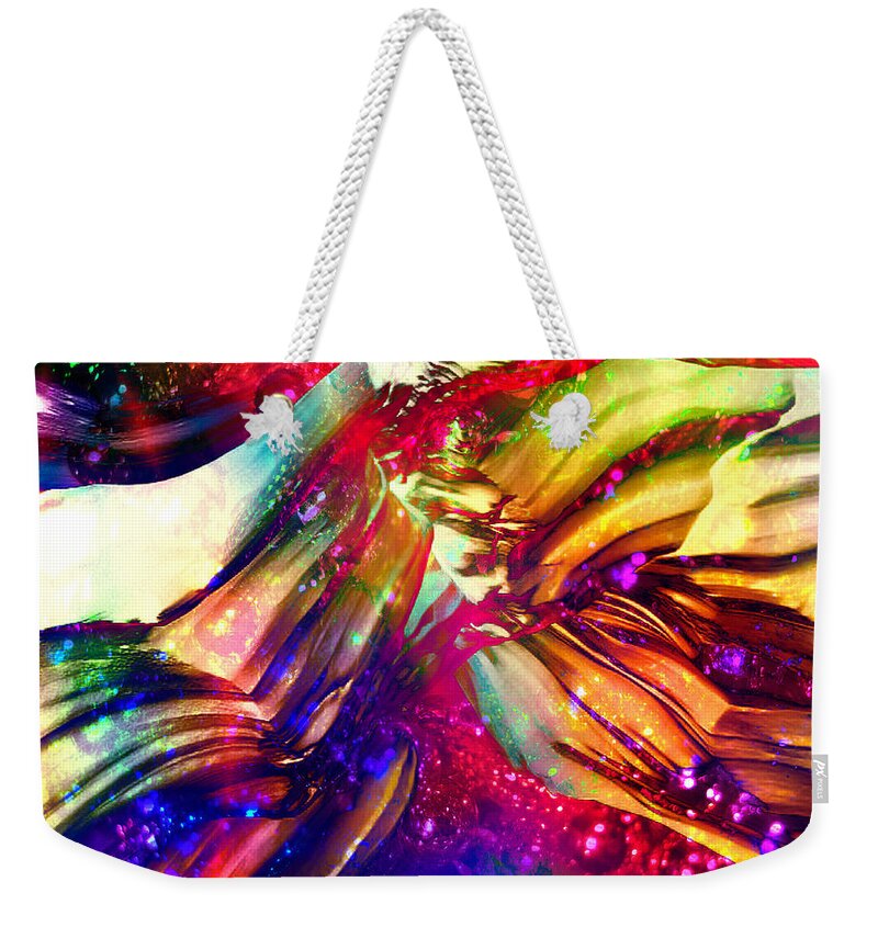 Abstract Weekender Tote Bag featuring the digital art Deep Within by Barbara Berney