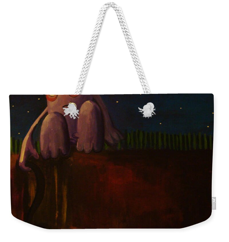 Monster Weekender Tote Bag featuring the painting Disconnecting by Mindy Huntress