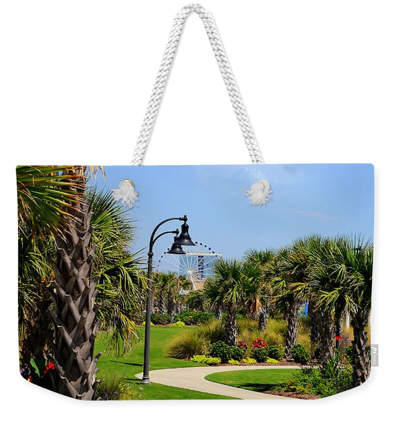 Myrtle Beach Weekender Tote Bag featuring the photograph Downtown Myrtle Beach by Kathy Baccari